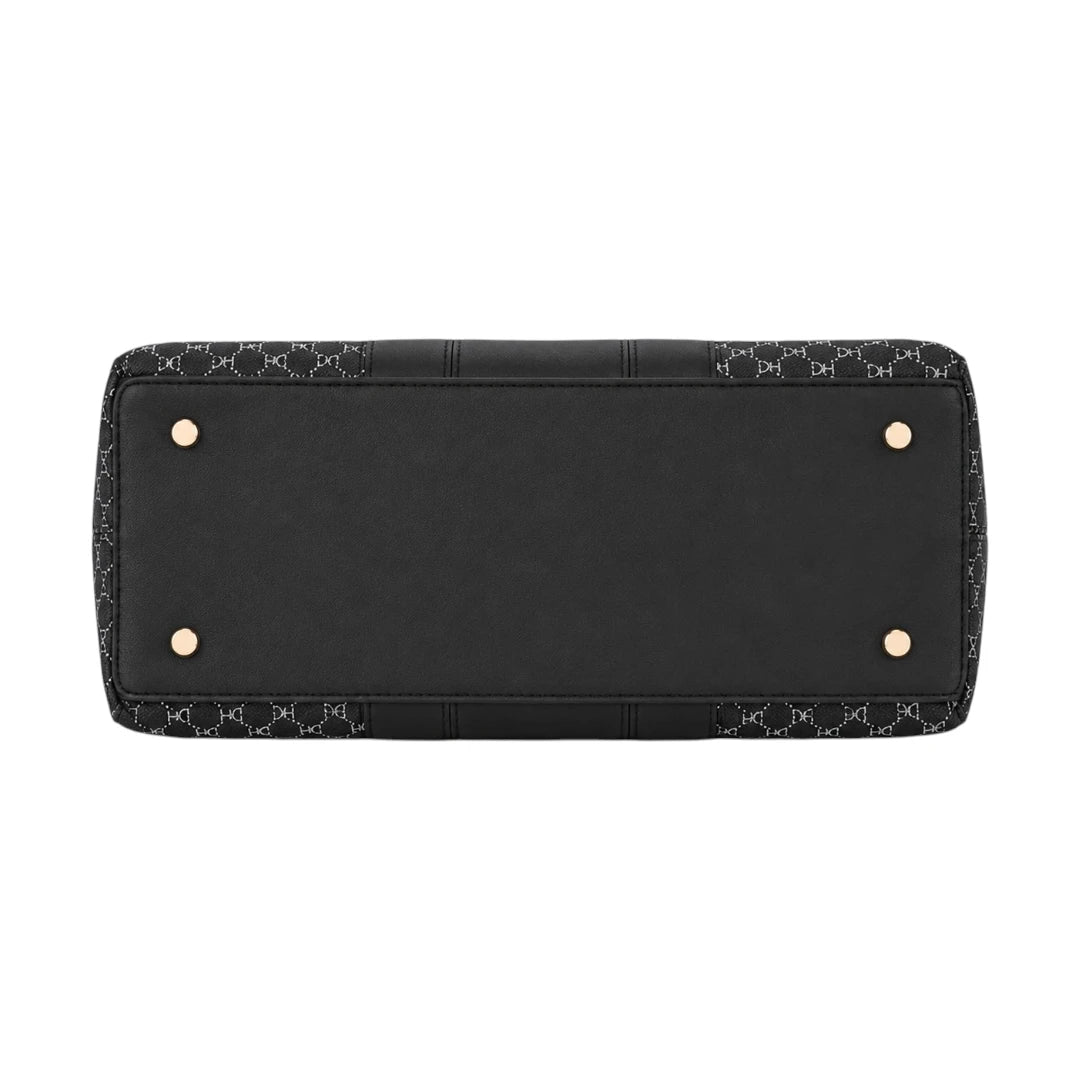 Ounza Luxury Black Leather Everyday Carry Handbag For Female