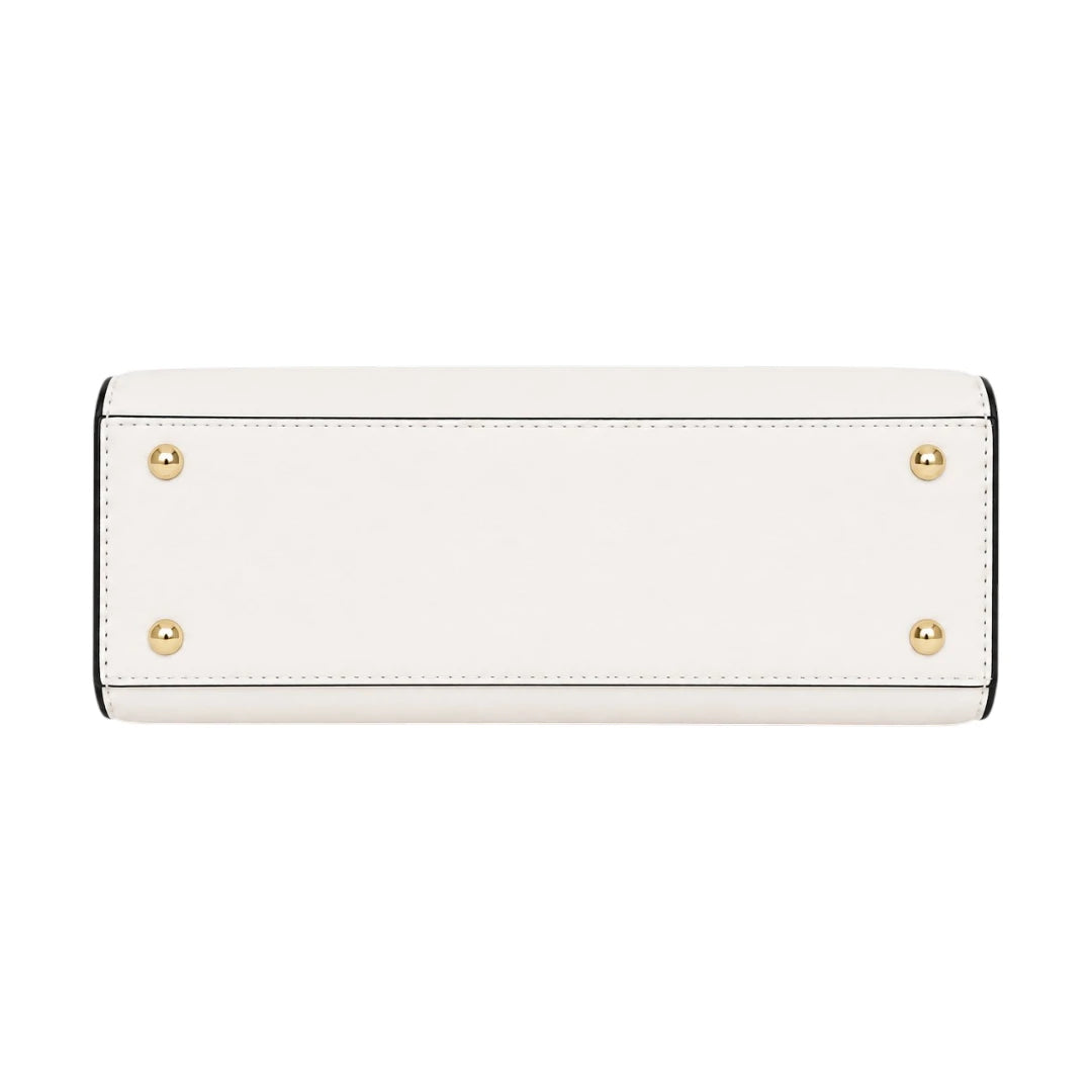 Ounza Luxury White Leather Everyday Carry Handbag For Female