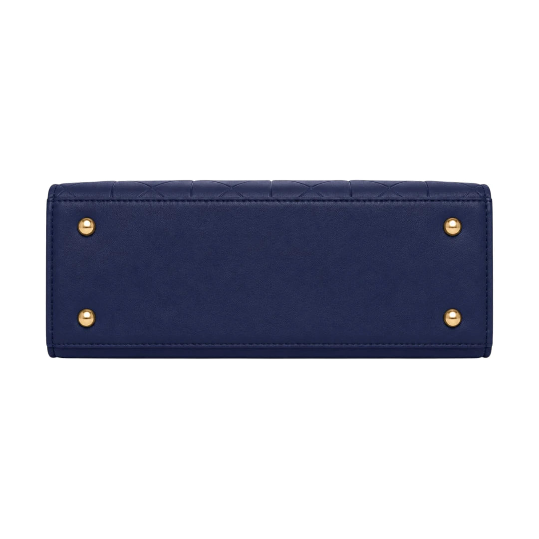 Ounza Classic Navy Leather Fashion Handbag For Female Office