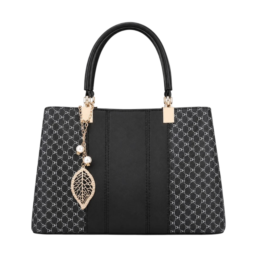 Ounza Luxury Black Leather Everyday Carry Handbag For Female