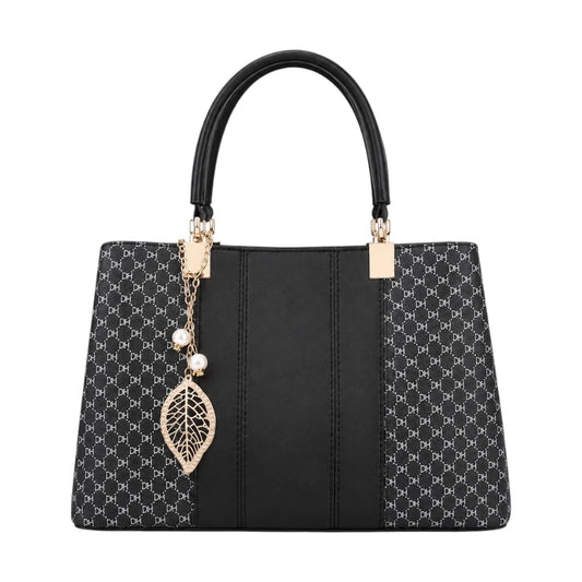 Ounza Luxury Black Leather Everyday Carry Handbag For Female