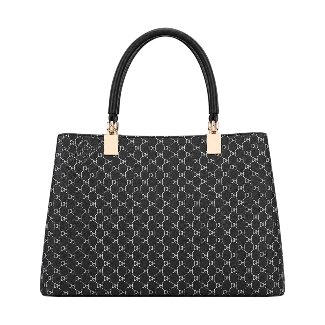 Ounza Luxury Black Leather Everyday Carry Handbag For Female