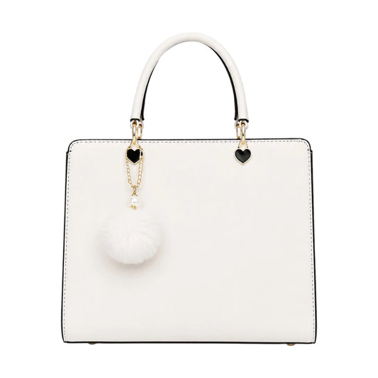Ounza Luxury White Leather Everyday Carry Handbag For Female