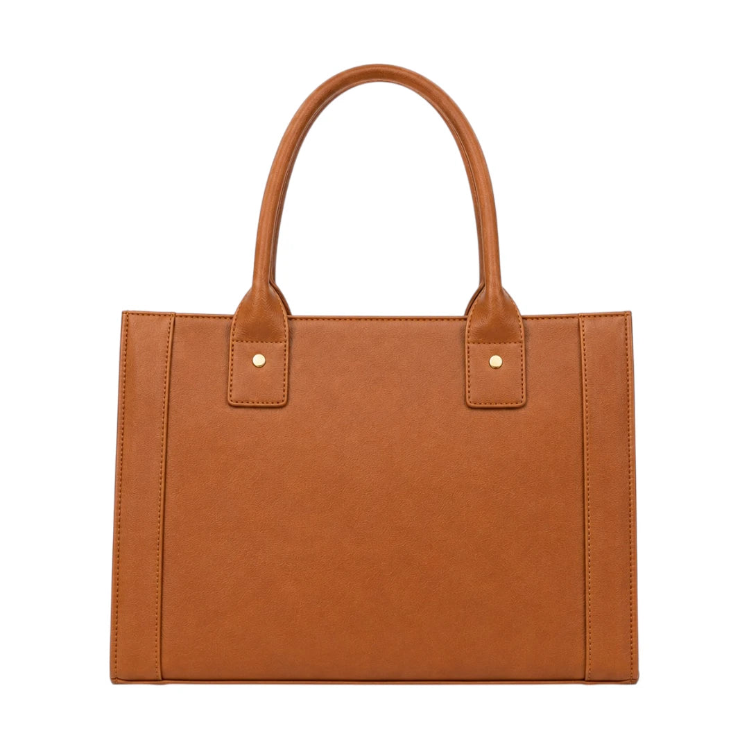 Ounza Premium Brown Leather Classic Handbag for Female Fashion