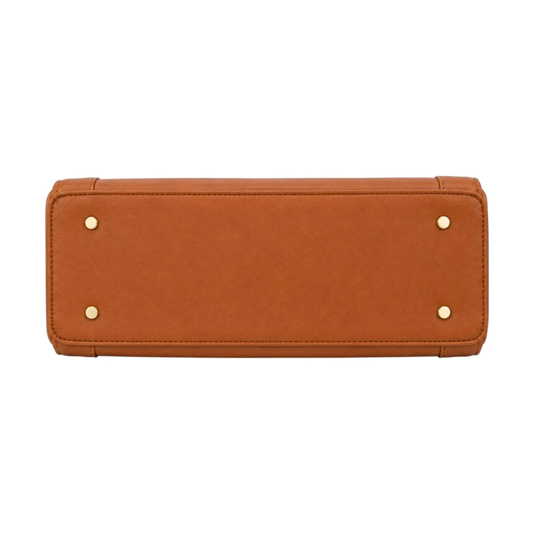 Ounza Premium Brown Leather Classic Handbag for Female Fashion