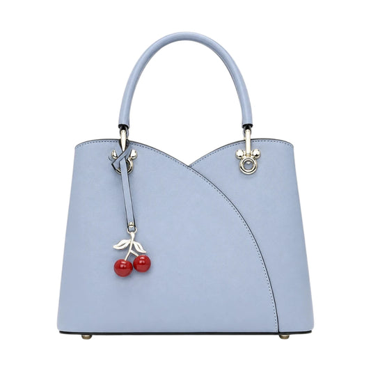 Ounza Premium Sky Blue Leather Office Handbag for Female Fashion