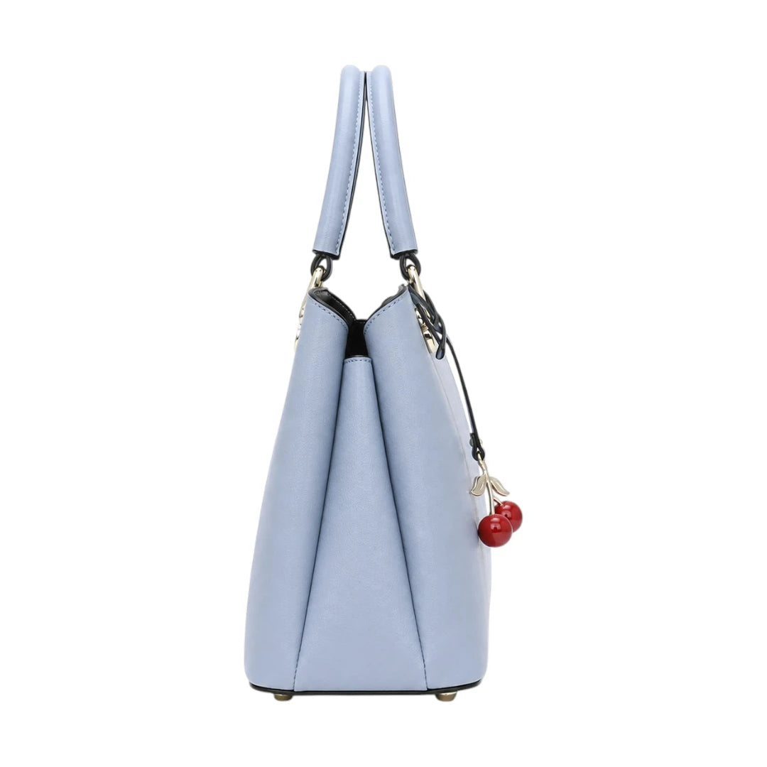 Ounza Premium Sky Blue Leather Office Handbag for Female Fashion