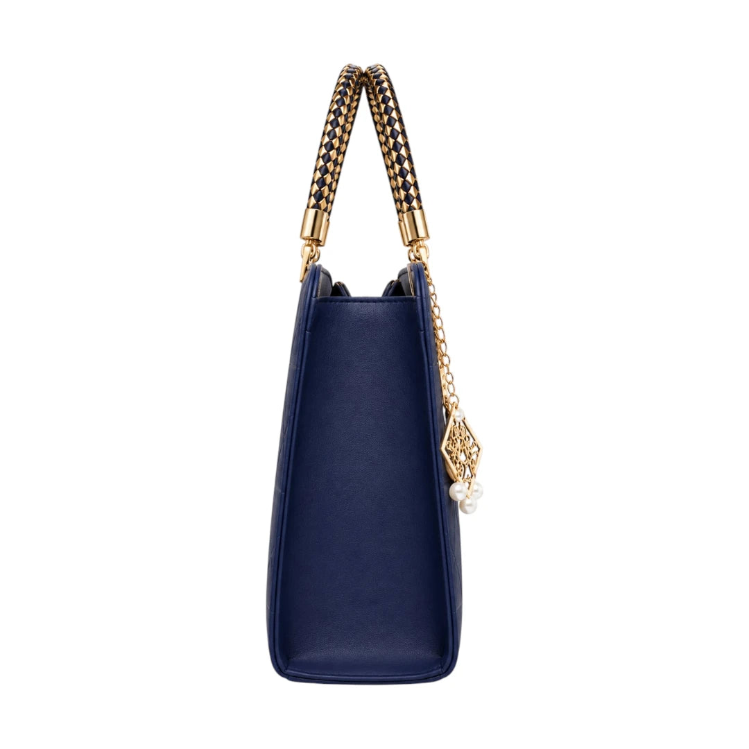 Ounza Classic Navy Leather Fashion Handbag For Female Office
